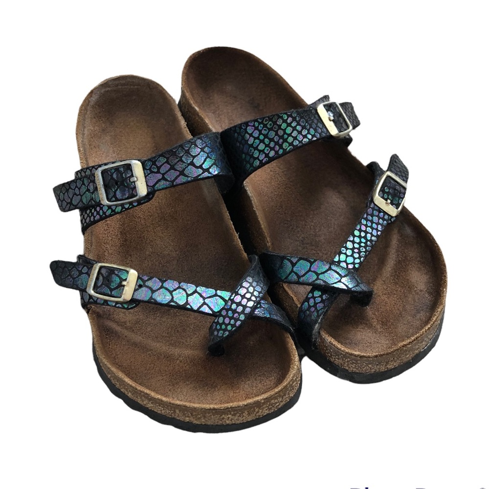 Birkenstock Mayari Shiny Snake Black Multicolour Sandals Fits Women’s Size 7-7.5